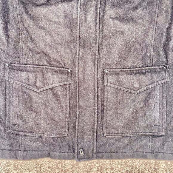 Rocawear Men Vintage Utility Pocket Fleece Bomber Sport Coat Jacket Black Large - Picture 10 of 12